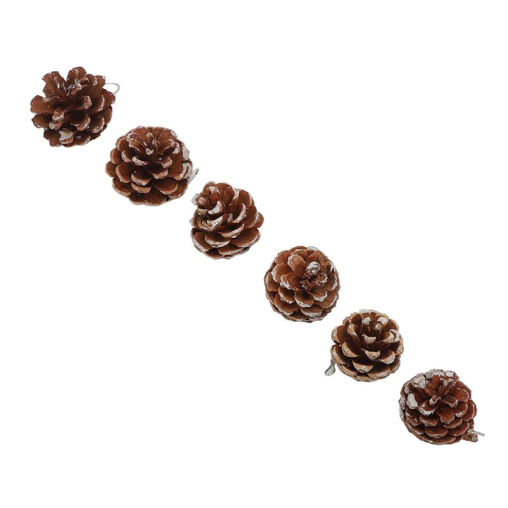 48pcs Christmas Pine Cones Ornaments with String Rustic Pine Cones Fall Decoration for DIY Crafts