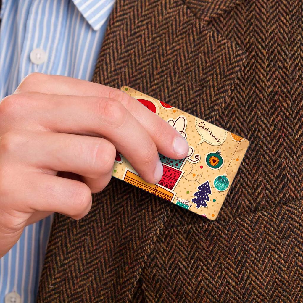 4 шт. Тонкие водонепроницаемые наклейки для кредитных/дебетовых карт - забавные купоны на еду, персонализированный декор