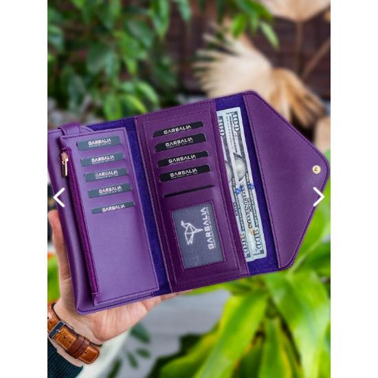Модель конверта с отделением для телефона и монет Фиолетовый (ДЭМСОН) Кошелек