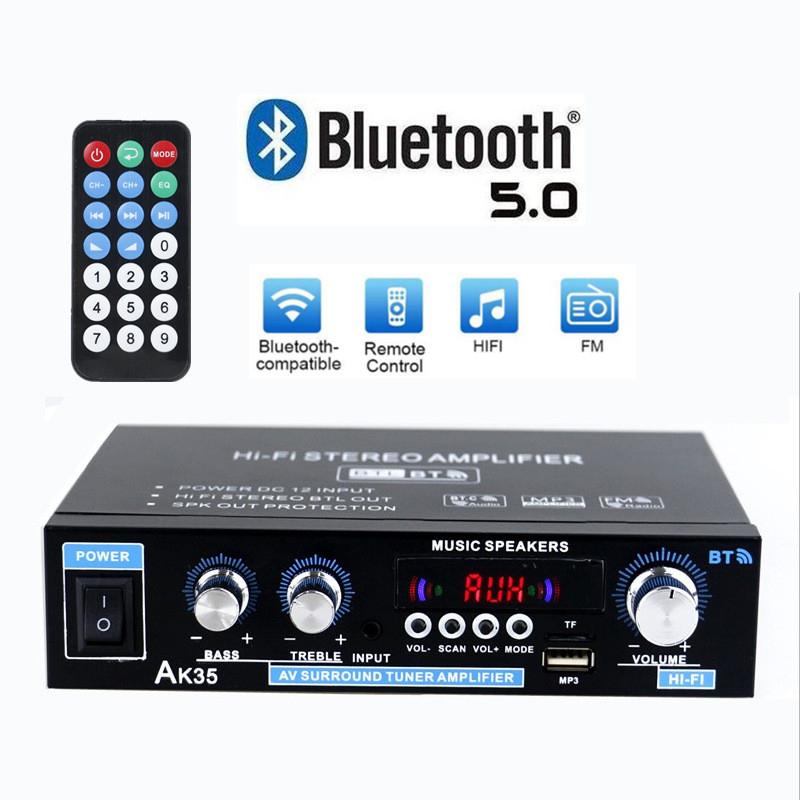 AK35 800 Вт домашние усилители мощности 2 канала Bluetooth 5,0 объемный звук FM USB пульт дистанционного управления мини HIFI цифровой усилитель стерео