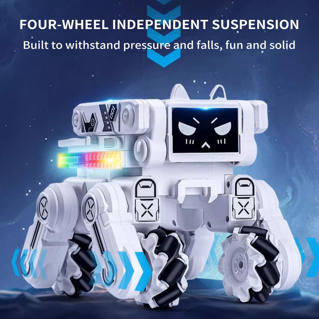 Robot Toy for Kids, 2.4G Remote Control Car Toys with LED Light LCD Screen and Music for Boys