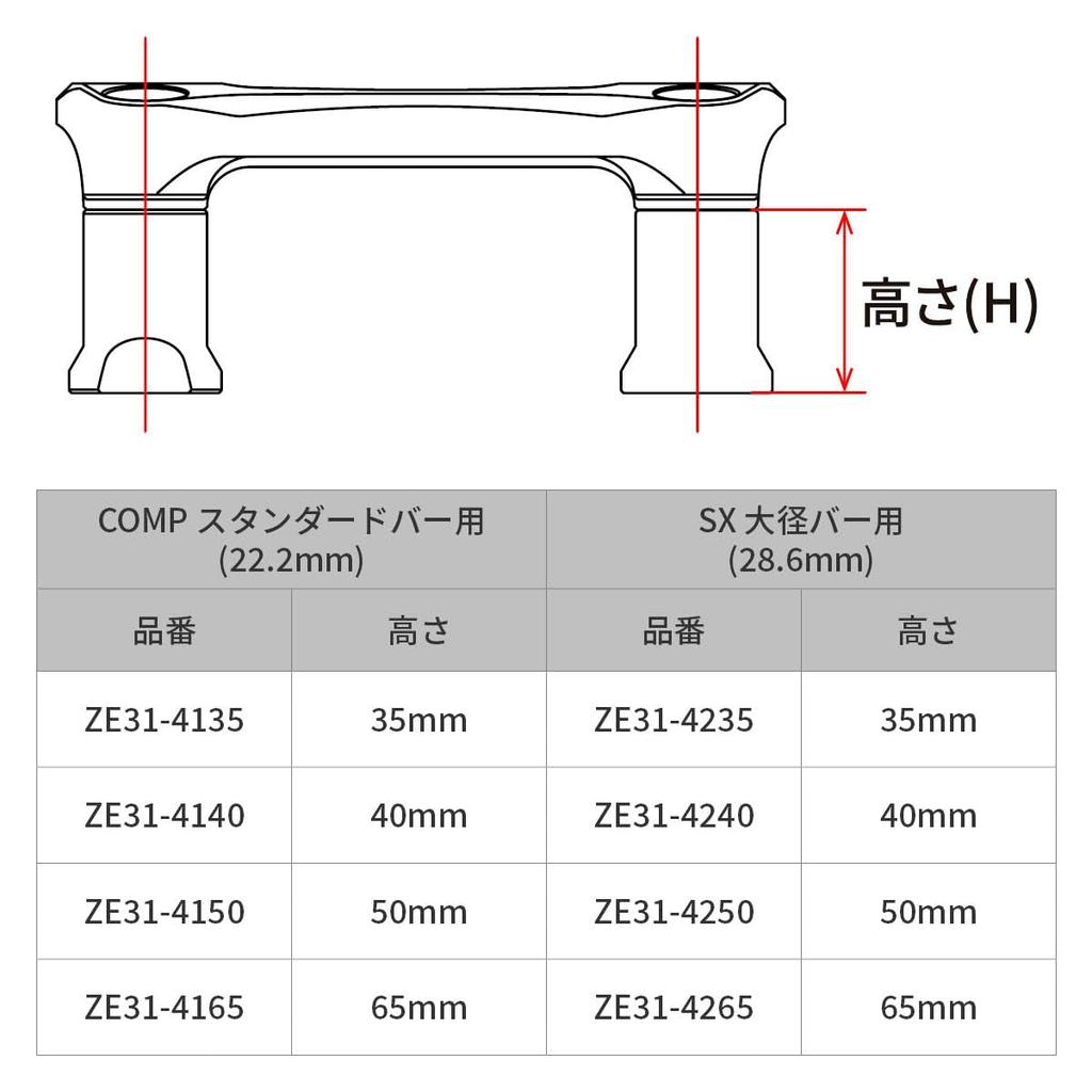 ZETA RACING Handlebar Clamp Kit for COMP Optional Lower Clamp for STD Bar Height 50mm F4576 Product Dirt Freak DIRTFREAK (22.2mm) (Old Number