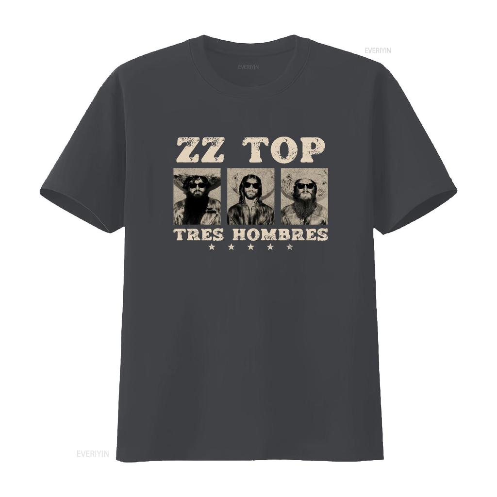 Tres Hombres ZZ Top Ретро Рок Блюз La Grange Jesus Just Left Chicago Футболка винтажная Стиранная Растянутая мужская мода Стильная