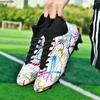 31-46 Children Graffiti Football Boots High-quality Artificial Lawn Socks Outdoor Men's Long Nail Sports Football Boots