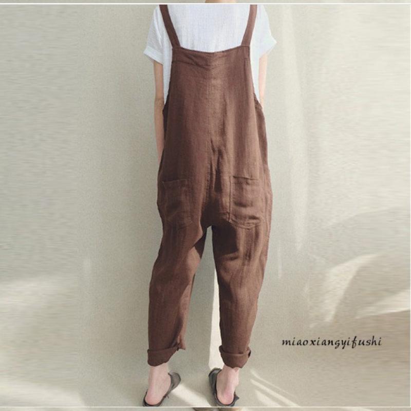 Женский комбинезон-джемпер, повседневный свободный комбинезон, большой размер Za, женский комбинезон, комбинезон с карманами, брюки на бретелях, большие размеры