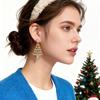 European Style Christmas Tree Earring Zinc Zinc Alloy Xmas Tree Ear Drop Luxurious Ear Pendants  Party