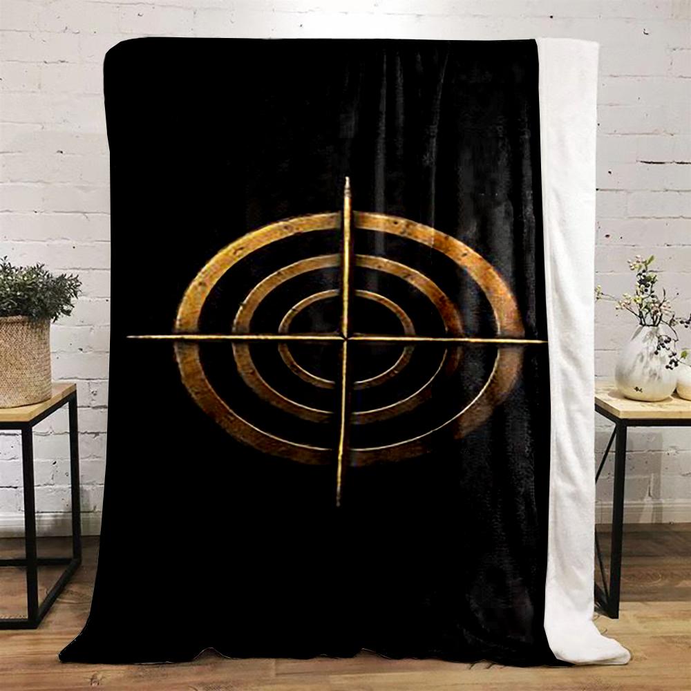 Golden Target Design printed Flannel blanket for bedroom, living room, sofa, and nap