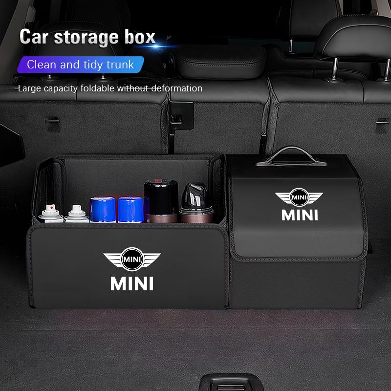HNSCH1 Car Trunk Storage Box High-capacity Leather Organizer Case For MINI Cooper JCW Countryman Clubman Cabrio Paceman Coupe R56 F56