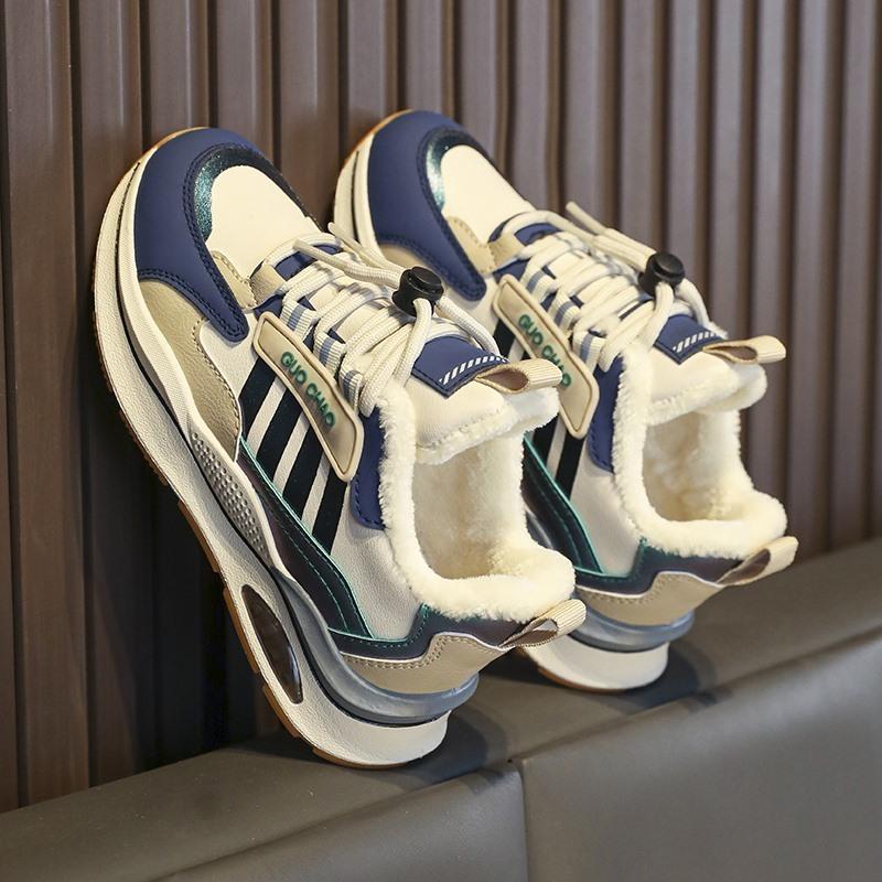 Детские теплые зимние сапоги. Детская зимняя хлопчатобумажная обувь. Нескользящие теплые плюшевые сапоги на открытом воздухе. Теплая меховая обувь с высоким берцем. Водонепроницаемые теплые кроссовки.