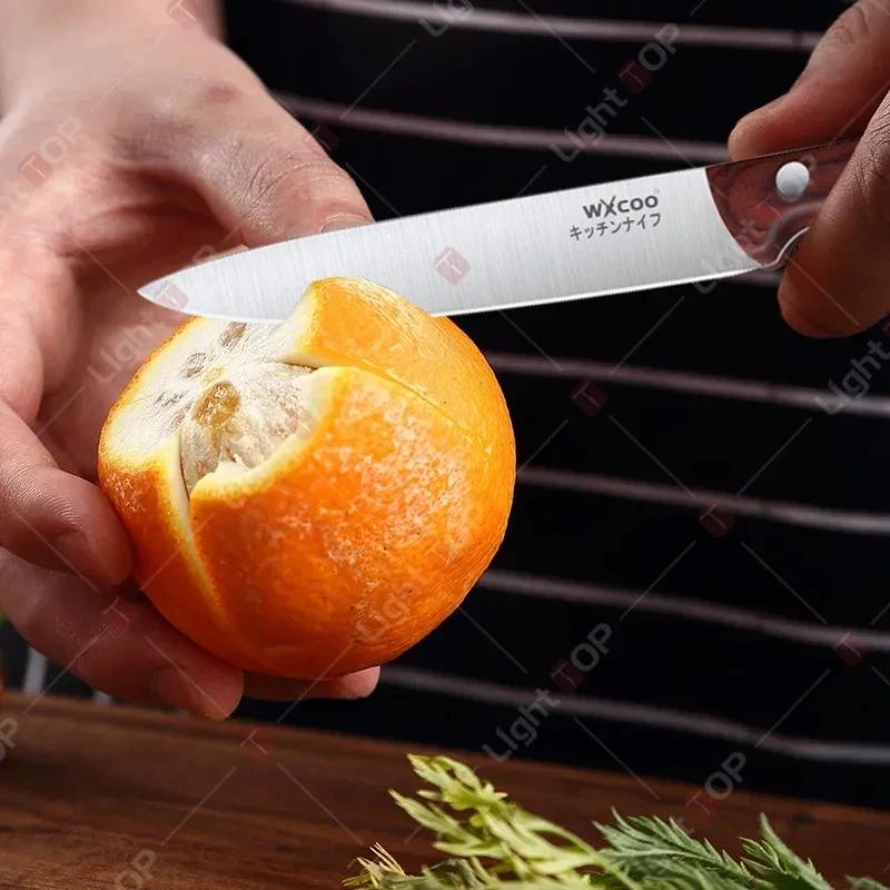 Stainless Steel Japanese Chef Knife Santoku Slicing Kitchen Knives Meat Cleaver Ultra Sharp Fish Bone Fruit Knife Wooden Handle