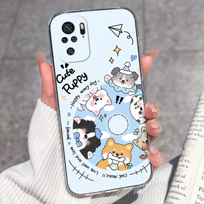 Милый чехол для телефона с котенком для Redmi Note 10 9 8 7 6 5A Pro 9T 8T 7S 10Lite Мягкий чехол Защитная пленка для экрана Высокое качество Пылезащитный чехол для Redmi Прозрачный чехол