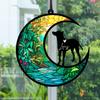 Dog Memorial Wall Decor Acrylic Moon Shape Rememberance Ornament Cute Dangling Ornament Pet Rememberance Decor For Porches Walls