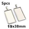 5-10 шт. Прямоугольная основа для кулона-кабошона, пустая заготовка, лоток-оправа из нержавеющей стали, аксессуары для изготовления ювелирных изделий своими руками, для ожерелья, сережек