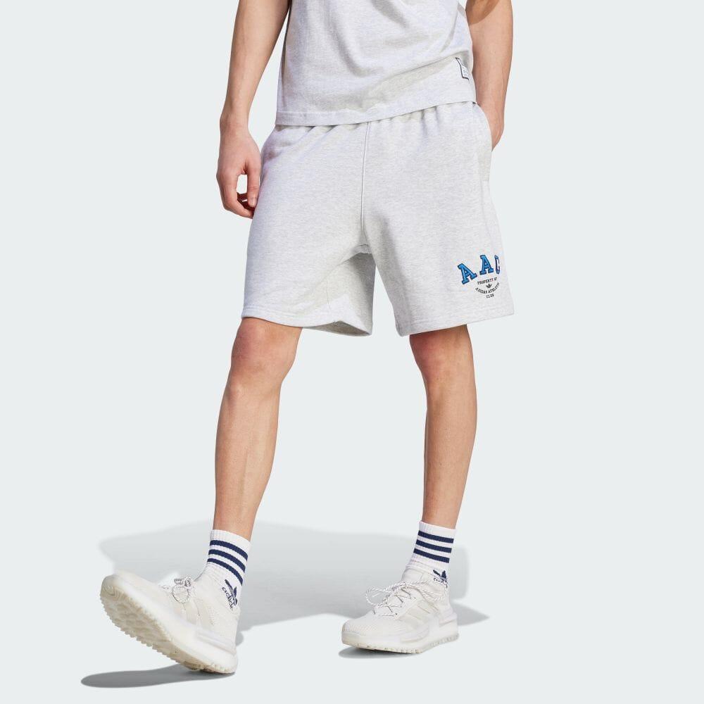 adidas Оригинальные прямые шорты с принтом алфавита и завязками, мужские шорты серого цвета IM4583