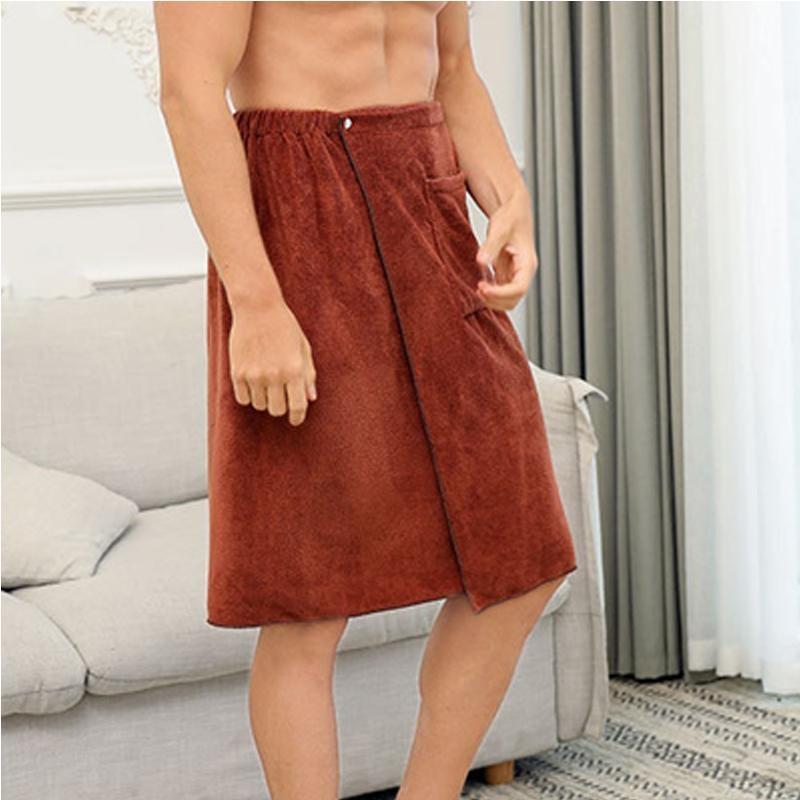 Мужское мягкое полотенце для душа с запахом, регулируемые банные полотенца для тела, мужские эластичные спа-брюки из микрофибры