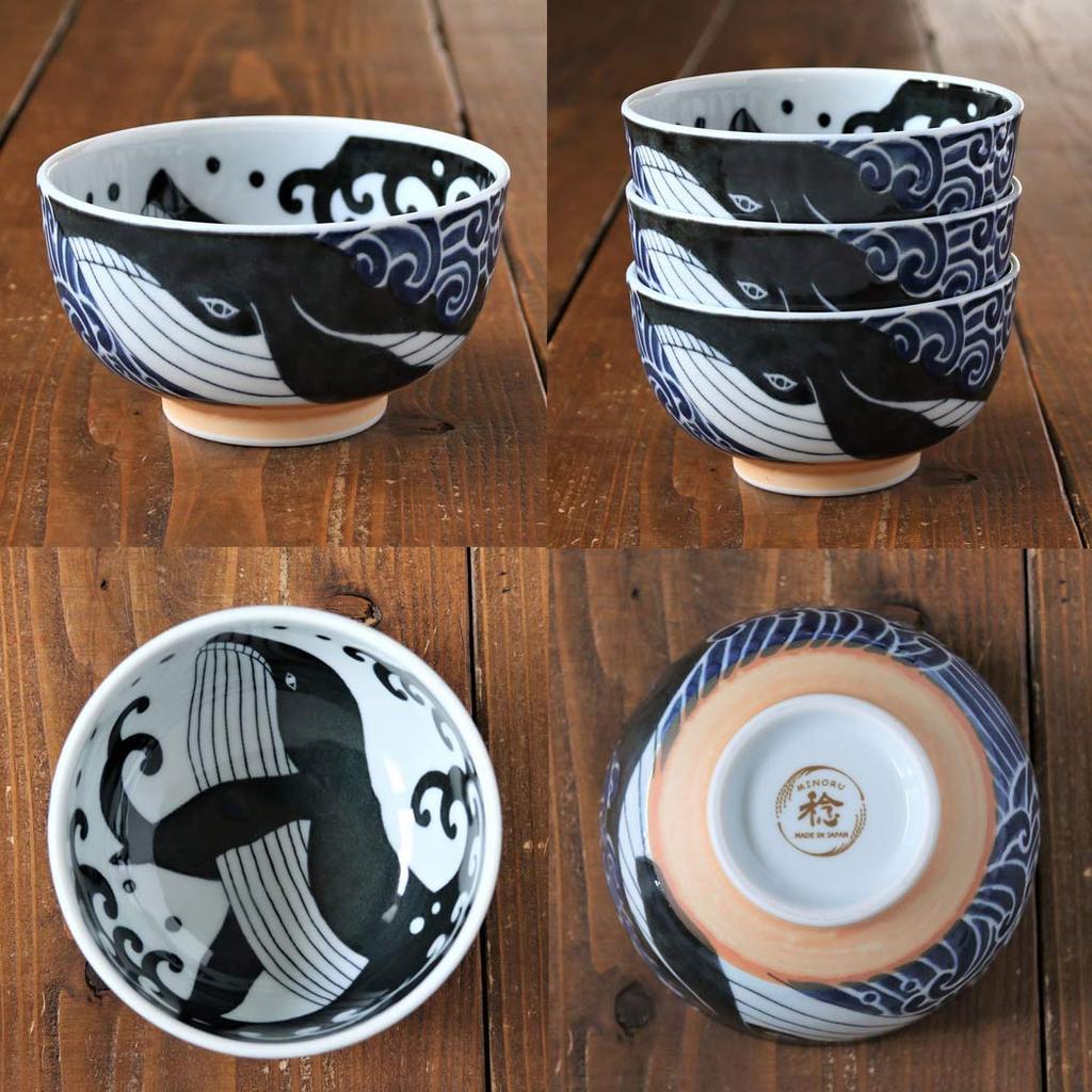 Minoru Pottery Mino Ware Shiranami Kujira 130 чаш