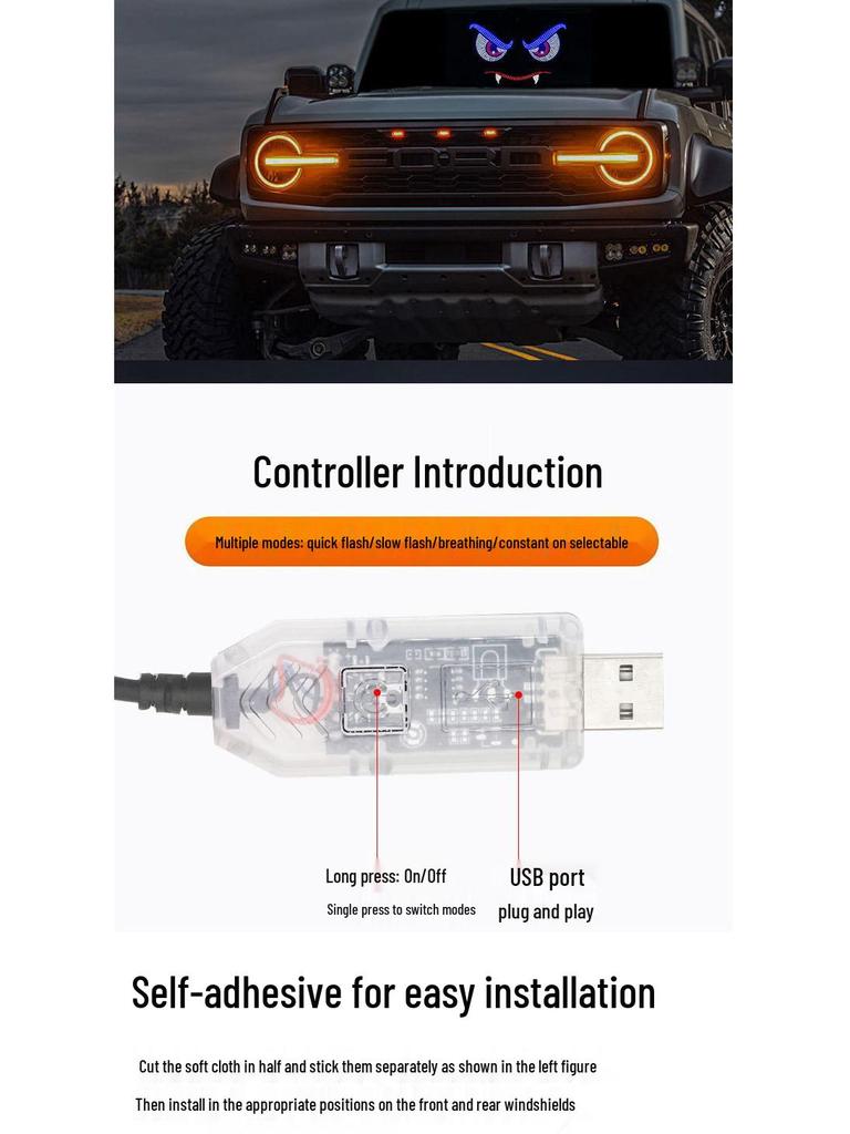 Автомобильная светодиодная фара «Глаз демона-вампира»: Персонализированная декоративная сигнальная лампа