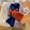 Color Blocking Knitted Sweater Scarf, Thickened Warm and Warm Scarf for Couples
