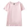 Новая тонкая короткая однотонная футболка с короткими рукавами в корейском стиле для женщин, летняя школьная одежда, топы для женщин