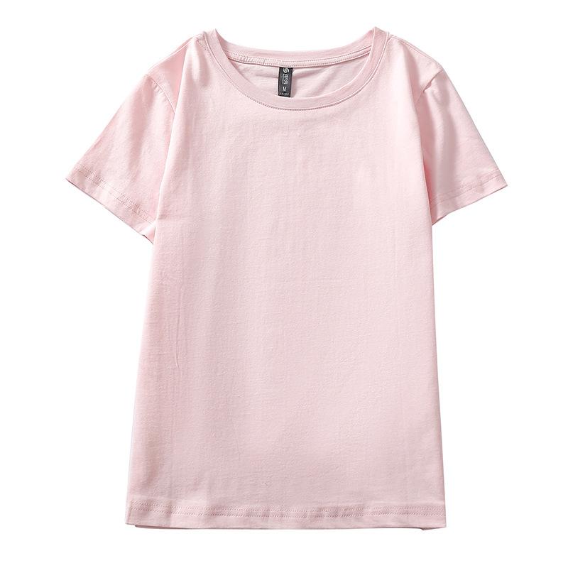 Новая тонкая короткая однотонная футболка с короткими рукавами в корейском стиле для женщин, летняя школьная одежда, топы для женщин