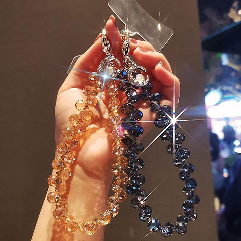 Подвесная цепочка в виде капли воды, шнурок для телефона, роскошная короткая подвесная цепочка, расшитая вручную бисером, подвеска для ношения в руке