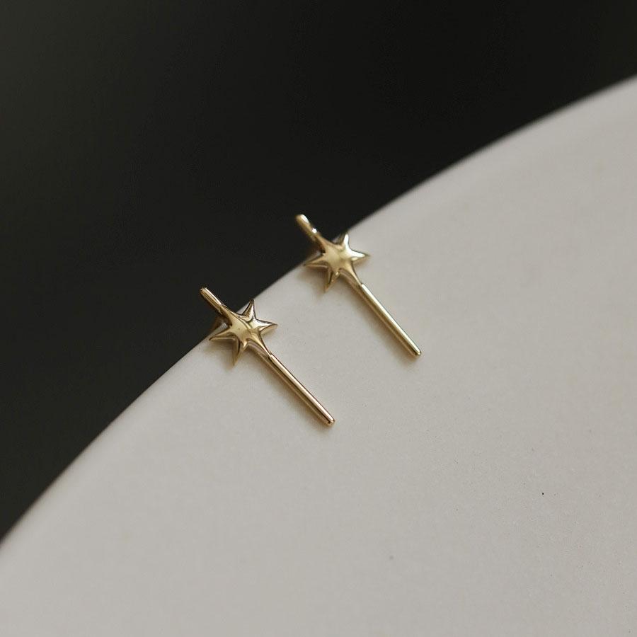 Серьги со звездами из стерлингового серебра 925 пробы, покрытые золотом 14 карат, женские ювелирные изделия в подарок