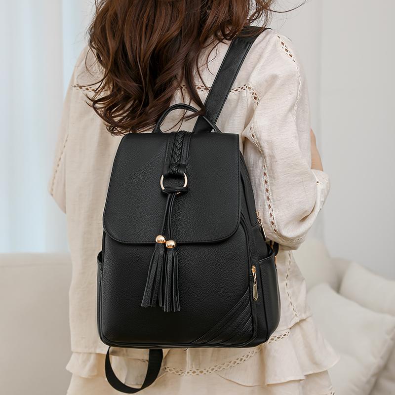 Женский рюкзак с кисточками, большой емкости, рюкзак для путешествий, ПУ, сумка для мам среднего возраста, дорожная сумка