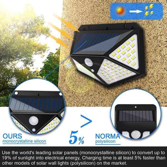 Lampe Solaire Extérieur - Kindly - 100 LED - Détecteur de Mouvement - Étanche IP65 - 4 Pack