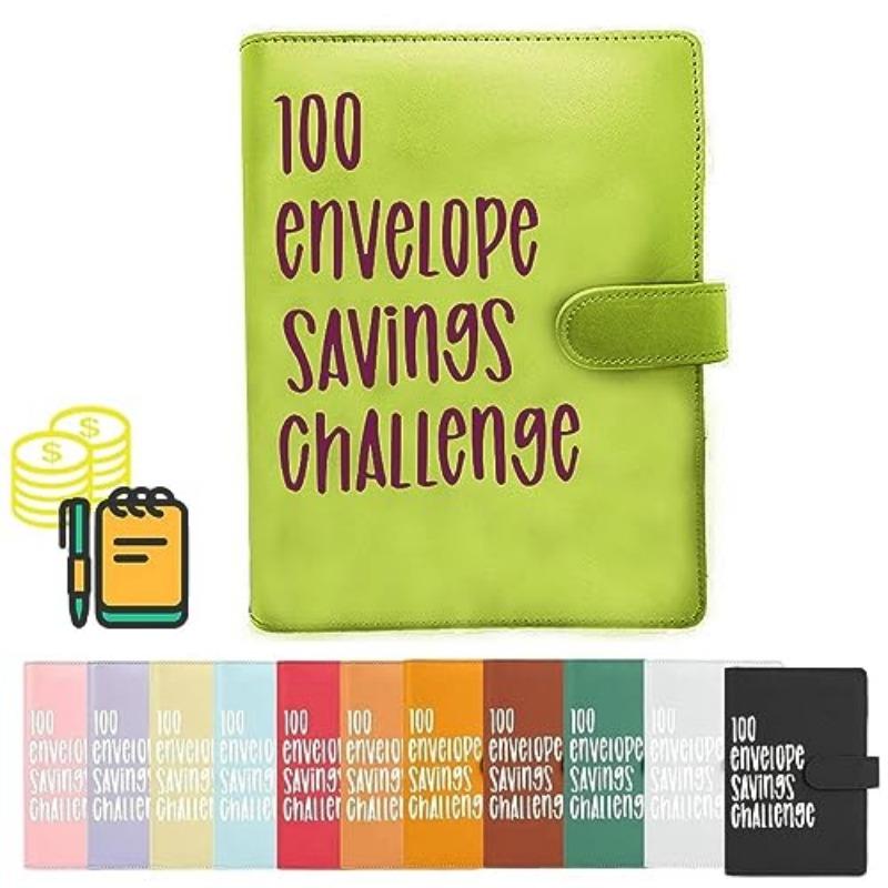 Простой и интересный способ сэкономить 5050 долларов, папка-переплет для бюджетной книги Savings Challenge с конвертами для наличных, книга-планировщик бюджета для составления бюджета, коричневая и черная