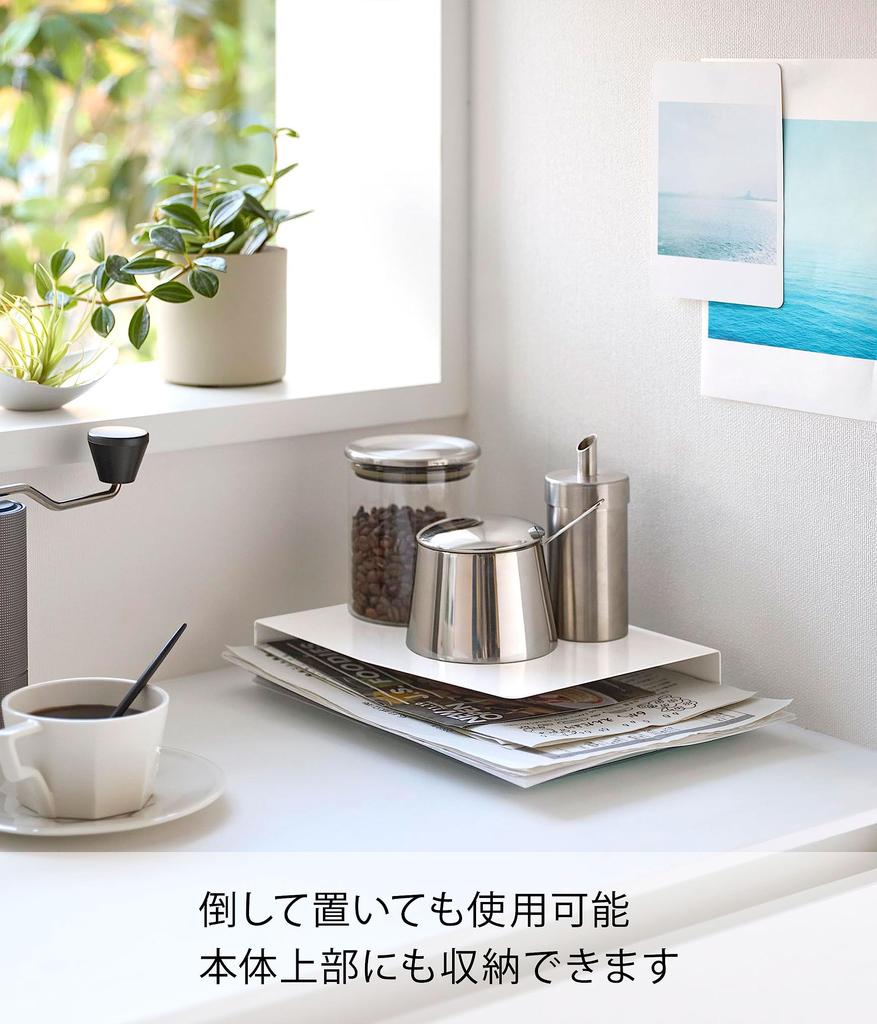 Yamazaki Tower Magnetic Print x x Letter Print 4126 Case, White, Approx. W18.5 D4.2 H23.5cm, Case, Space-Saving Storage, Organizer,