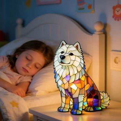 Ночник 3D Dog Series, настольная лампа из смолы, светодиодный ночник с теплым свечением, прикроватная лампа, декор для ванной комнаты и дома.