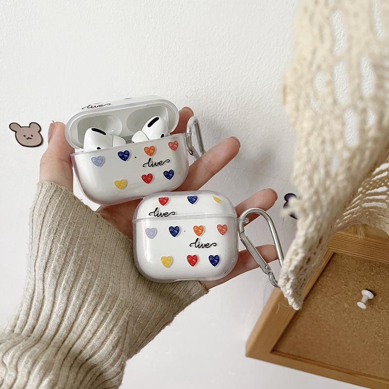 Прекрасный красочный защитный чехол с сердечком для AirPods 1 2 3 airpods pro airpods pro 2, чехол с защитой от падения для наушников Bluetooth