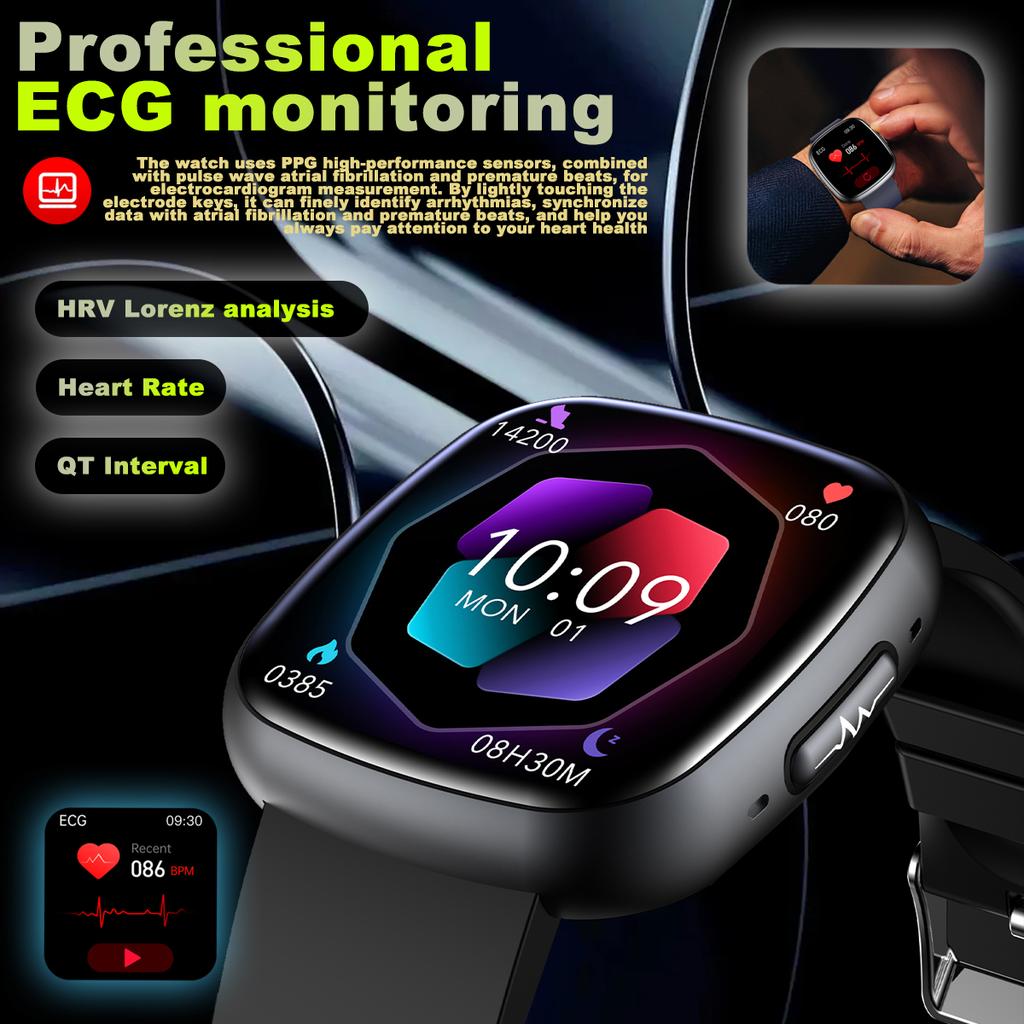 2025 Smart Watch Blood Pressure Health Monitoring ECG HRV Bluetooth Call SOS Men Women Sport Fitness Tracker Blood Oxygen Watch
