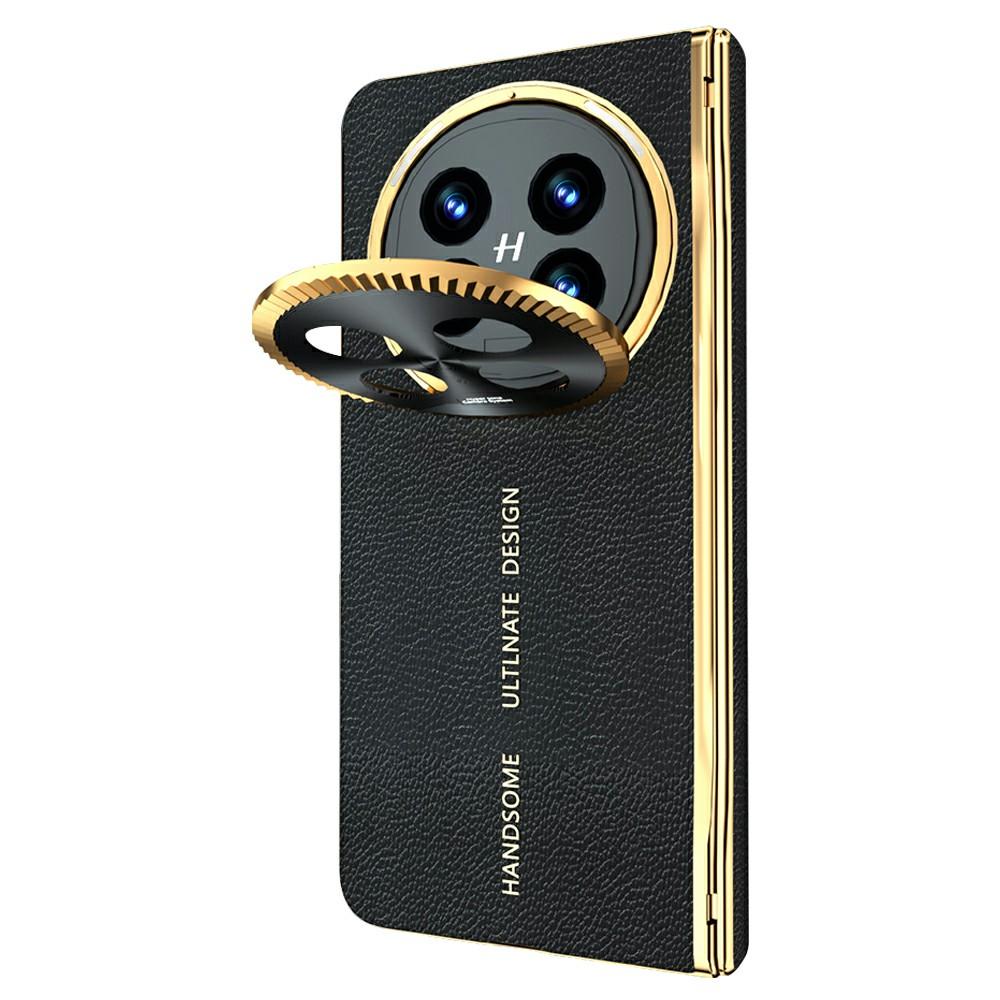 Для Oppo Find N5 5G Магнитный чехол PU+PC Чехол для телефона Встроенная защита экрана с подставкой для линз