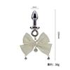 Sexy Aurora Bowknot Non-Piercing Nipple Clamps with Butt Plug Long Chain Set Dangle Bell Heart BDSM Adult Roleplay Lingerie Jewe