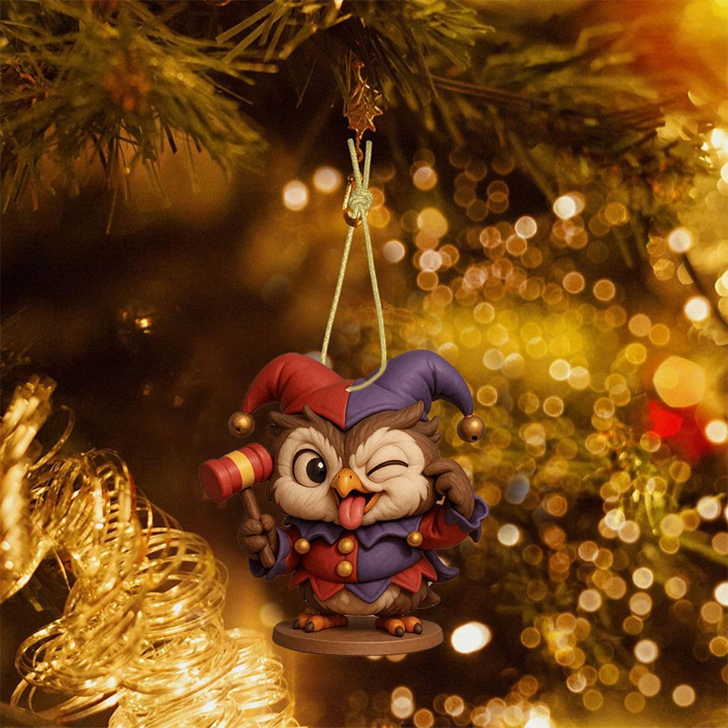 Совиный Адвент-календарь 2025 с плоскими 2D совиными украшениями 24 дня Рождественский календарь обратного отсчета для рождественских украшений, на день рождения г