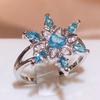 Кольцо Рождественская Снежинка Аквамарин Цирконий Женское Новая Мода Вечеринка Свадьба Рождественский Подарок