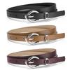 Chic Thin Waist Belt Alloy Pin Buckle Jeans Belts Fashion PU Leather Belt  For Women
