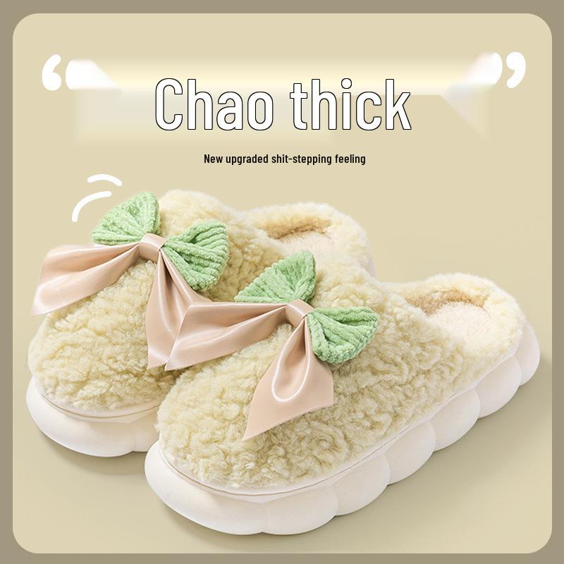 Женские нескользящие водонепроницаемые хлопковые тапочки на толстой подошве – Уютный меховой дизайн для осенне-зимнего периода, для беременных и мужчин