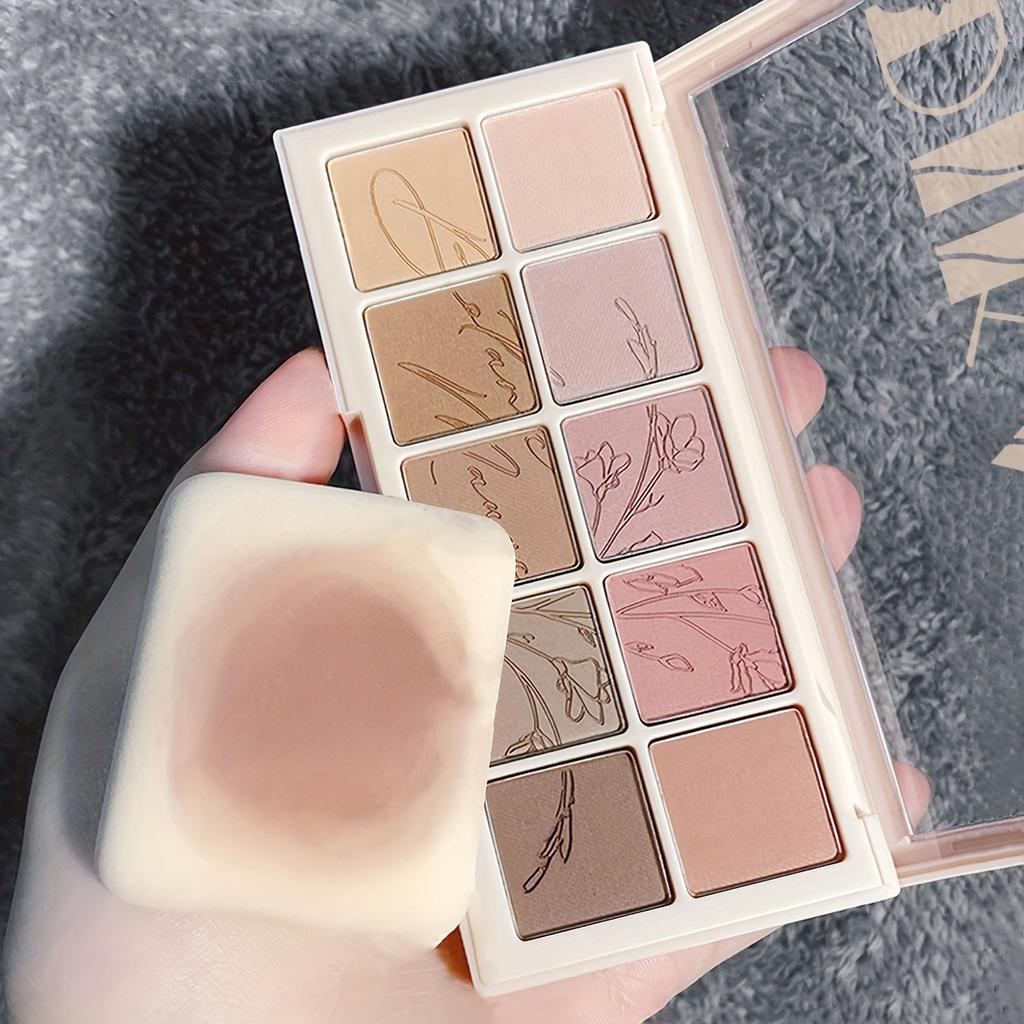 Палитра теней для век Smoky Eye Shadow из 10 цветов. Стойкий матовый и мерцающий финиш. Черные, коричневые, коралловые, розовые, земляные тона для контурирования лица и повседневного макияжа.