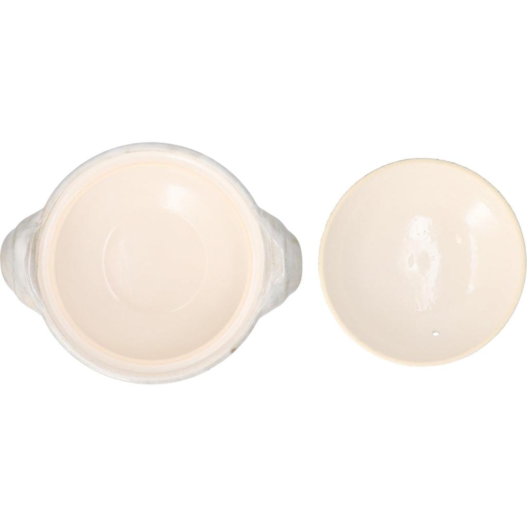 Nagatani-en Iga Earthenware Pot, Small, 1-2 Person Capacity, Approx. 21cm, Approx. 800ml, Direct Heat, Rikyu Tokusa (ANR-11), White