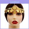 Fashion Simulation Gemstone Decoration Circular Tassel Design Headwear Gold