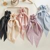 Pure Color Long Ribbon Bow Scrunchies Satin Ponytail Fashion Hair Ties Women Girls Elastic Hair Bands Headwear Hair Accessories