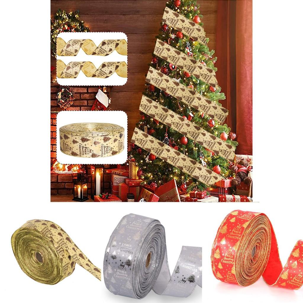 Charming 6.3cm Christmas Tree Ribbon Adornments With Colorful Letter Designs