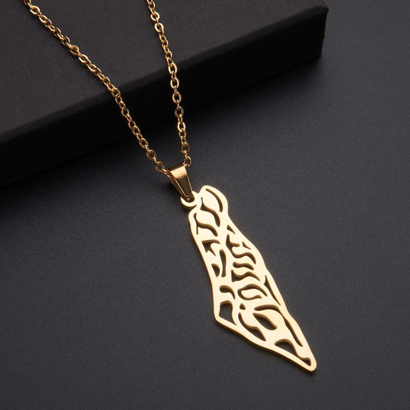 Шарм-украшения, Полая титановая сталь, Карта палестинского флага, Арабская подвеска-ожерелье