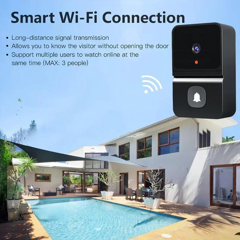 Беспроводная Wi-Fi дверная камера Водонепроницаемая 720P HD Видео дверной звонок Умный уличный беспроводной дверной звонок с камерой Ночное видение