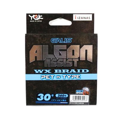 YGK Algon Assist WX Braid PET, тип 6 м, размер 30, 260 фунтов, синий (9163)