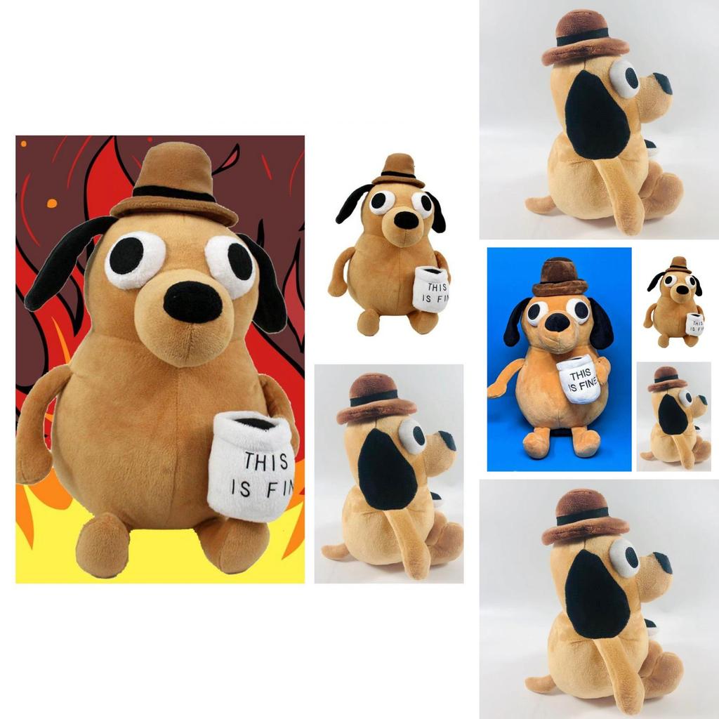 This Is Fine Dog Plush Toy Perfect Christmas And Birthday Gift For Kids And Dog Lovers