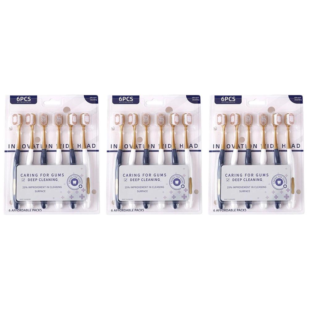 6/12/18Pcs Ultra-Fine Bristles Adult Toothbrush Household Toothbrush Set Daily Gum Health