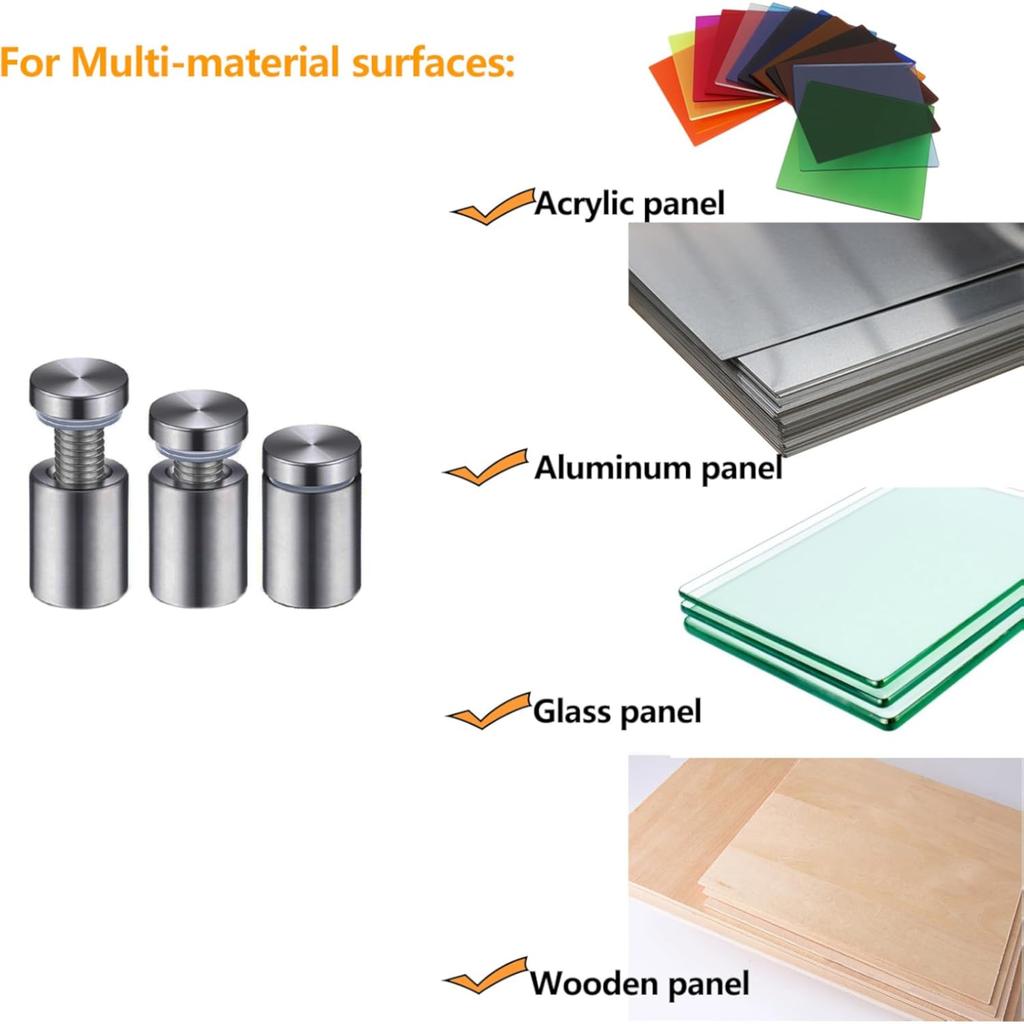 Винты для крепления знаков 1/2 x 1 дюйм из нержавеющей стали, настенные крепления, рекламные винты, крепеж для акриловых знаков